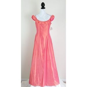 Vtg Sax McClintock Coral Prom Wedding Gown & Bag 8
